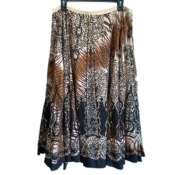 Passport Abstract Animal Print Sequin Midi Skirt Women's Large - Picture 1 of 9